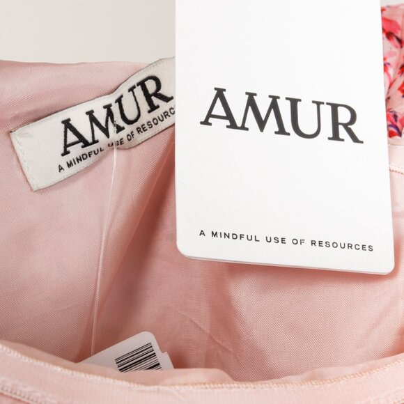 Amur Portia Pink Floral Pleated Tiered One-Shoulder Top - Picture 4 of 9